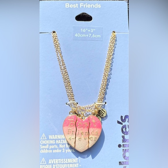 Claire's Best Friends Pink Ombré Heart Pendant Necklaces - 3 Pack - Picture 2 of 10